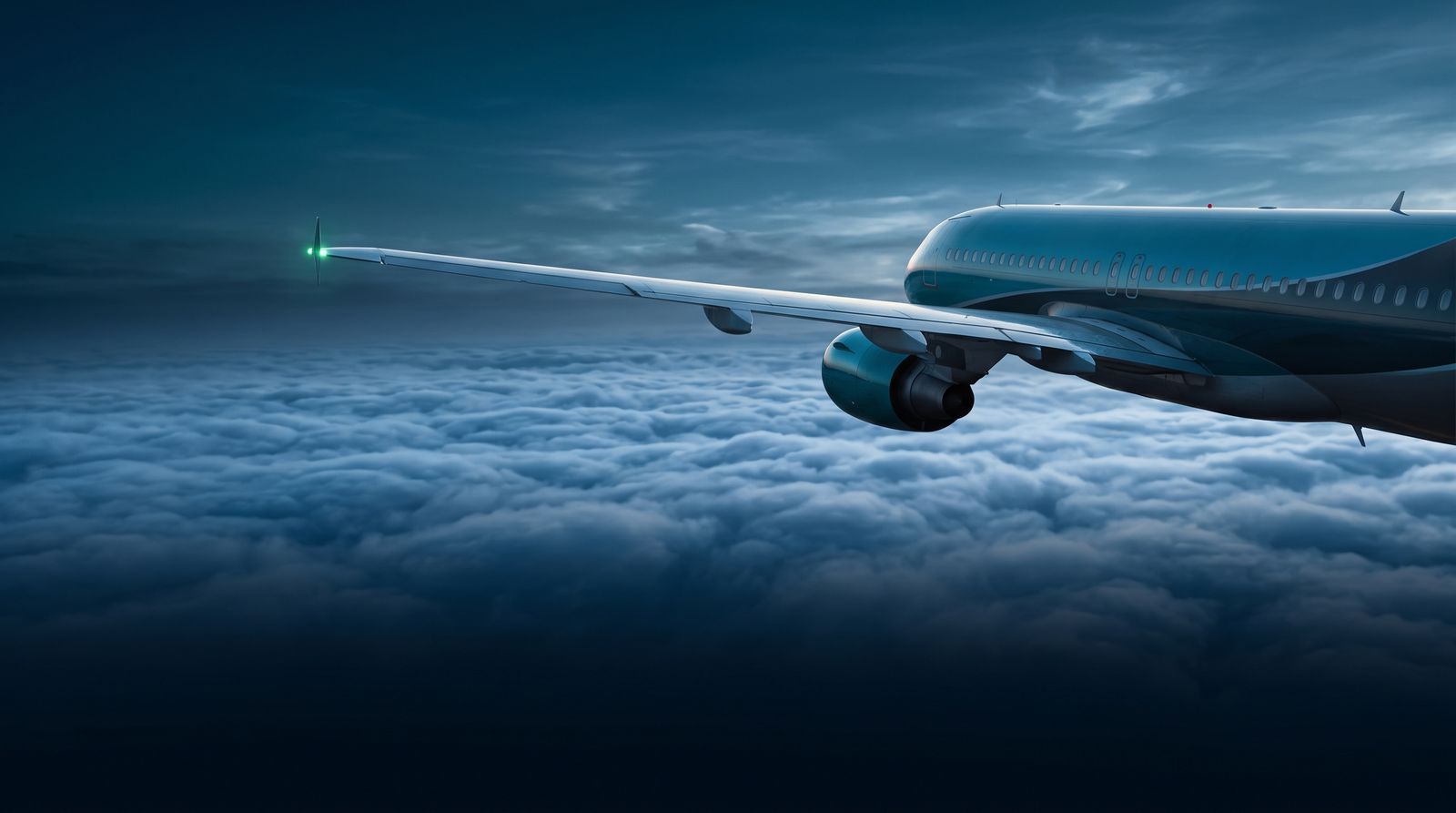 Airliner above a cloud layer