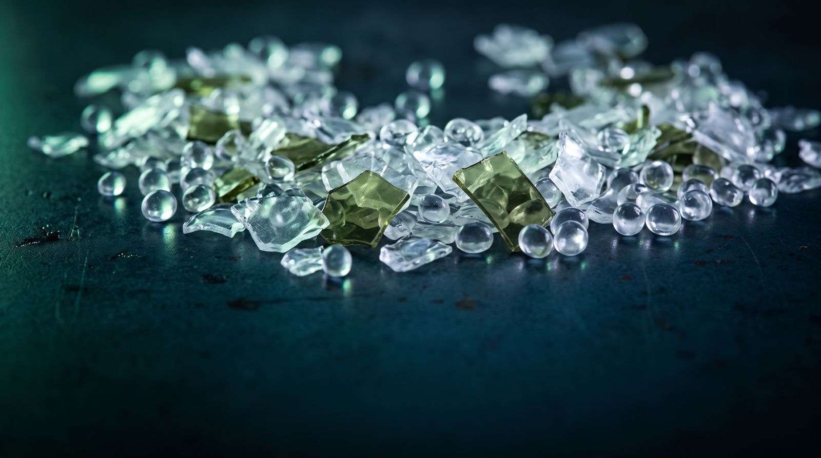 Close-up of plastic granulate